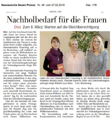 Zeitungsausschnitt: NNP vom 27.02.2019